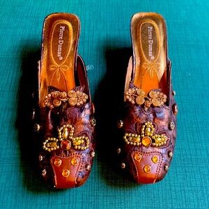 Pierre Dumas Mules with Unique Heels